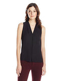 Vince Camuto Sl V Blouse With Inverted Front Pleat Rich Black Small