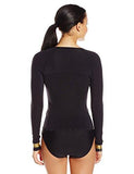 Scallop Trim FiberLite Rashguard Rashguard, Black/Gold, XSmall
