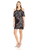 Wanderer Floral Cold Shoulder Dress, Black, S