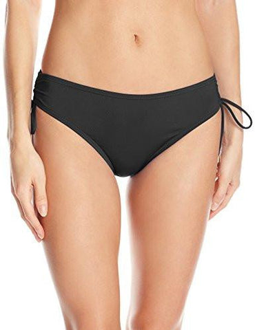 Side Shirred Hipster Bikini Bottom Black S