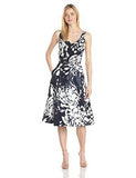 Taylor Dresses Sleeveless Floral Print Dress, Navy/White, 8