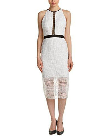 Midi HighNeck Dress, White, 0