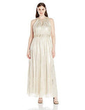 Jessica Howard Plus Size Gown With Cutout Neckline, Champagne, 16W