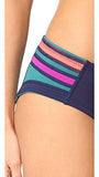 Color Block FiberLite Bikini Bottom, Deep Green/Vermilion/Blue Ribbon, Xs