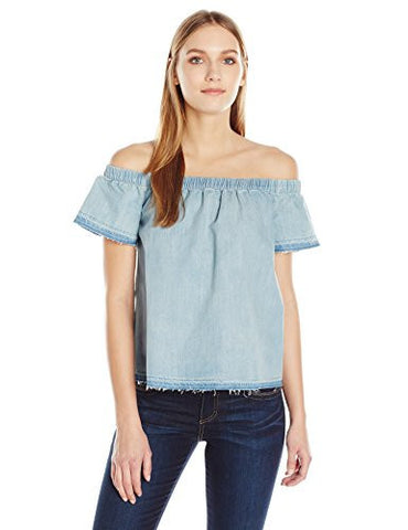 True Religion Denim Off The Shoulder Top, Indigo, Medium