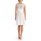 Sleeveless Eyelet Dress, White, 4