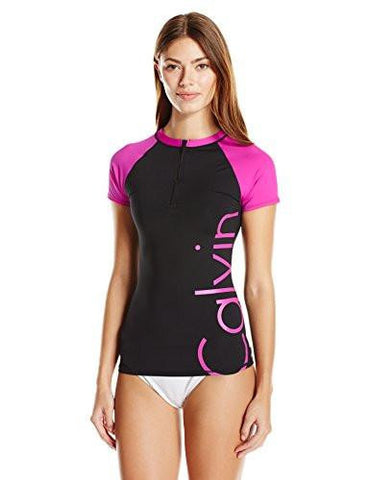 Short Sleeve Rash Guard Blackfuchsia S