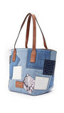 Marc Jacobs Denim Patchwork Wingman Tote Denim Multi One Size