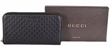 Leather Micro Gg Ssima Zip Around Wallet Black