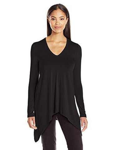 Karen Kane VNeck Handkerchief Tunic, Black, L