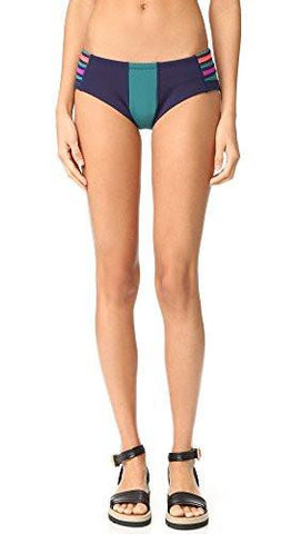Color Block FiberLite Bikini Bottom, Deep Green/Vermilion/Blue Ribbon, Xs