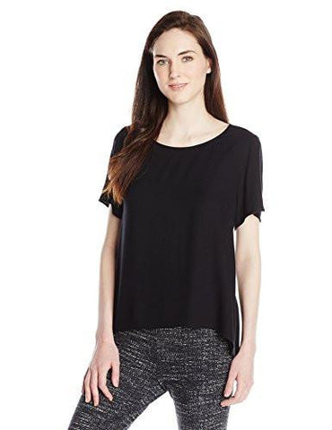 Stella Crepe Flutter Sleeve Top, Black, XSmall