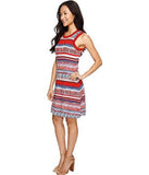 Painted Stripe Halter Dress Print Dress