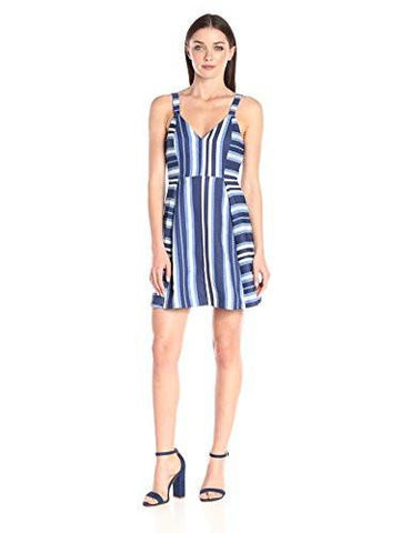 Bcbgeneration Nautical Print Fitandflare Dress Navy Combo 12