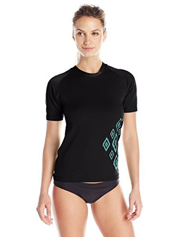 Kanu Surf St Lucia Short Sleeve Upf 50 Rash Guard Black Medium