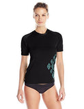 Kanu Surf St Lucia Short Sleeve Upf 50 Rash Guard Black Medium