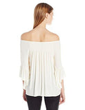 Stretch Stella Flutter Sleeve Top, Natural, Xs