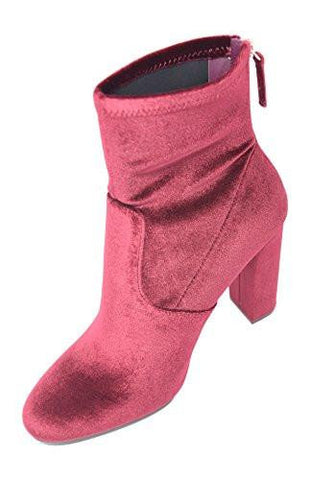 Briskv Ankle Bootie Burgundy Velvet 9 M Us