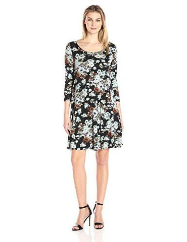 Blue Floral Maggie Trapeze Dress, Flo, Xl