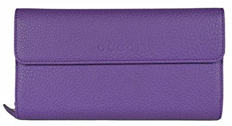 Leather Large Zip Around Continental Wallet Purple