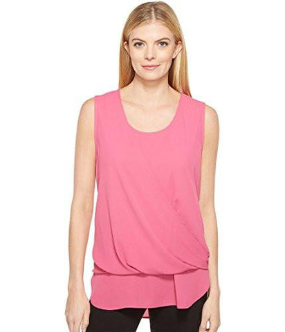 DrapeFront Layered Top, Pink, Xl