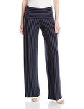 Large Waistband Pinstripe Flare Trouser Navy Medium