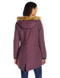 Arctic Cloth Full Length Filled Parka With Faux Fur Trim, Port, M