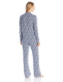 Bella Long Sleeve Top And Pant Pajama Set Printed, Diamond Stripe, Medium