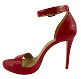 Michael Kors Sienna Open Toe Casual Leather Ankle Strap Sandals Red Size 10