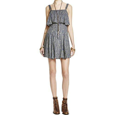 Paper Flowers Printed Popover Casual Dress Black 4