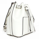 Michael Michael Kors Greenwich Small Bucket Bag Optic Whitenavygold