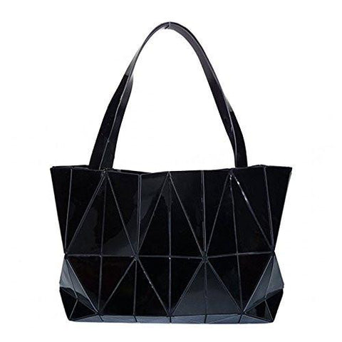 Fashion Bag Plain Folding Lady Handbags Geometry Style Female Shoulder Bags Large Casual Tote Famous Black Color