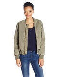 Hudson Jeans Gene Puffy Bomber, Loden Green Destructed, Large
