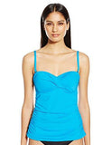 Kenneth Cole York Strappy Hour Bandeau Tankini Pool Blue Xlarge