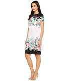 Maggy London Scuba Midi Sheath, White/Rose, 10