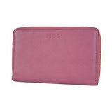 Leather Zip Wallet 321117 Dark Rose Pink