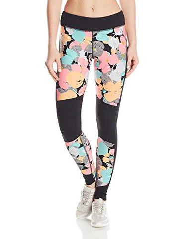 Recreation Pop Floral Camo Full Length Legging Pant With Black Inserts Multi Xl