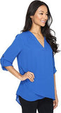 Deep V Wrap Shirt Bright Blue Shirt