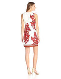 Stretch Hopsak Placed Fern Print Shift, Ginger Red Spice, 14