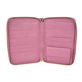 Leather Zip Wallet 321117 Dark Rose Pink