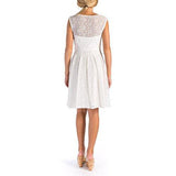 Womens Eyelet Sleeveless Casual Dress White 6