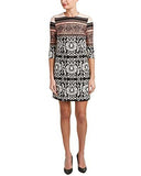 Taylor Dresses Scuba Scroll Print Sheath, Ivory Peach, 8