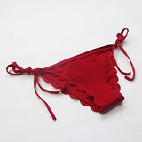 Mooskini Sexy Brazilian Bikini Set Solid Color Beach Push Up Swimwear For Sus Size 24 Red