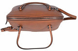 Medium Textured Leather Convertible Dome Handbag Saffron Tan 420023