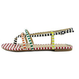 Nine West Shmoopy Synthetic Dress Sandal Whitenavy Multi 75 M Us