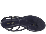 Nine West Rivers Synthetic Dress Sandal Navy 8 M Us