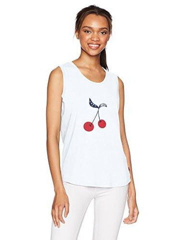 The Muscle Tank Top, Cherries White, XSmall
