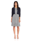 2 Piece 3/4 Sleeve Jacket Dress, Ivory/Navy, 14