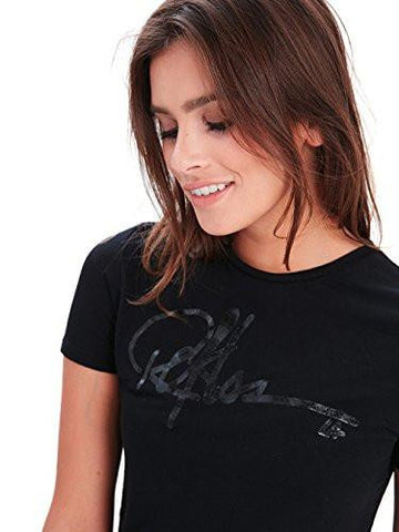 Signature Crop Tee Xs Tops Tees Black