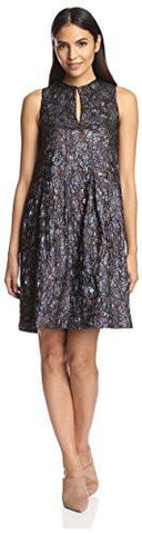 Metallic Jacquard Dress, Plum, 6 Us